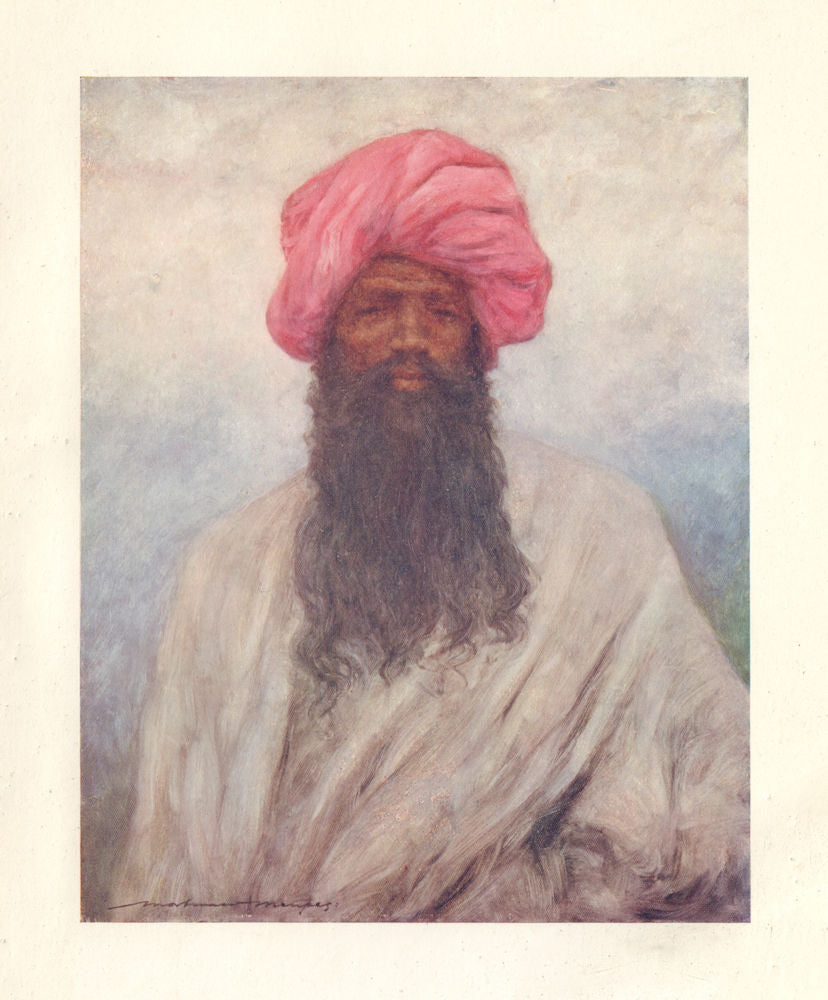 A Typical Belooch, British India. Baloch, Pakistan. Mortimer Menpes 1905 print